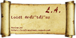 Loidl Arétász névjegykártya